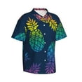 thumbnail image 1 of Picia Abstract Bright Pineapple Fruit Retro Gentle Cotton Regular Fit Short Sleeve Casual Hawaiian Shirt for Men-3X-Large, 1 of 1