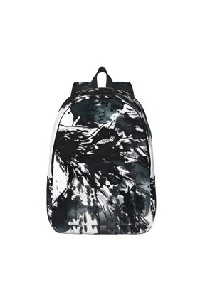Abstract Eagle Ink Printed Canvas Daypack - Stylish and Durable Vintage Compact Backpack - Class, Work, Travel, or Laptop Bookbag,Organized Compartments-Medium