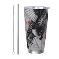 thumbnail image 1 of Picia Abstract Geometric Hummingbird Pattern 20 oz Tumbler Stainless Steel Vacuum Insulated Coffee Ice Cup Double Wall Travel Flask Dual Lid Water Bottle, Eco-friendly Car Cup, 1 of 8