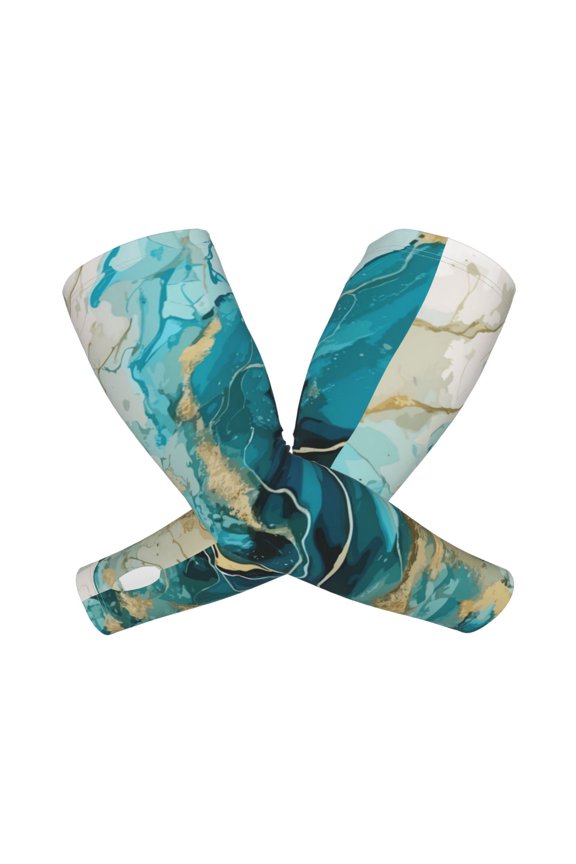 Abstract Ocean Currents Arm Sleeves for Men and Women - Tattoo Cover Up UPF 50+ Cooling Sports Sleeve for Basketball Golf Football-One Size