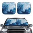 thumbnail image 1 of Picia Abstract Ocean Waves 2 Piece Car Windshield Sun Shade Foldable | Foldable Sun Shield for Front Window Blocks UV Rays and Keeps Your Vehicle Cool-Small, 1 of 7
