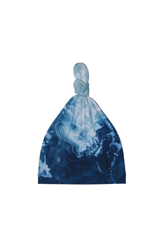 Abstract Ocean Waves Printed Preemie Hats for Baby Girls Cotton Premature Knot Hats Newborn Hospital Cap Warm Knot Beanie Nicu for Preemie Girls and Boys