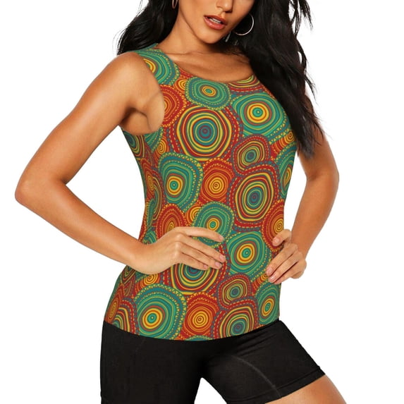Picia Abstract Pattern Pattern Women's Workout Tank Top,Breathable Activewear,Slim Fit Athletic Top,Versatile Workout Moisture-wicking top-Large
