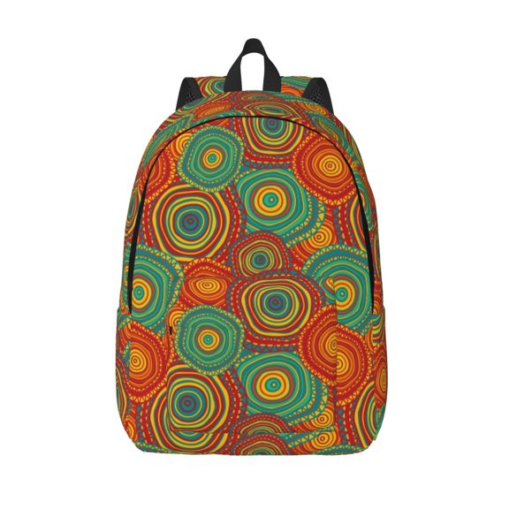 Picia Abstract Pattern Printed Canvas Daypack - Stylish and Durable Vintage Compact Backpack - Class, Work, Travel, or Laptop Bookbag,Organized Compartments-Medium