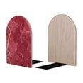 thumbnail image 1 of Picia Abstract Red Marble Pattern Wood Bookends for Shelves,Non-slip Bookends, Heavy Duty Wooden Bookend Support,1 Pair, 1 of 8