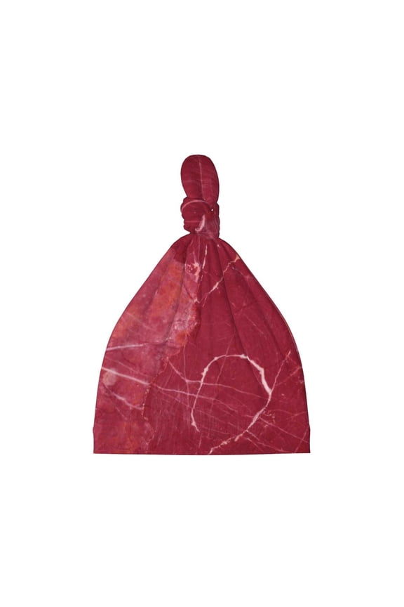 Abstract Red Marble Printed Preemie Hats for Baby Girls Cotton Premature Knot Hats Newborn Hospital Cap Warm Knot Beanie Nicu for Preemie Girls and Boys
