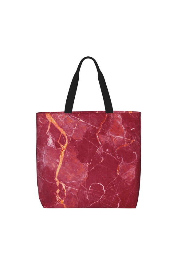 Abstract Red Marble for Tote Bag for Women with Zipper, Gym Tote with Compartments, Laptop Work Tote Nurse Dance Yoga Bag for Sport, Travel