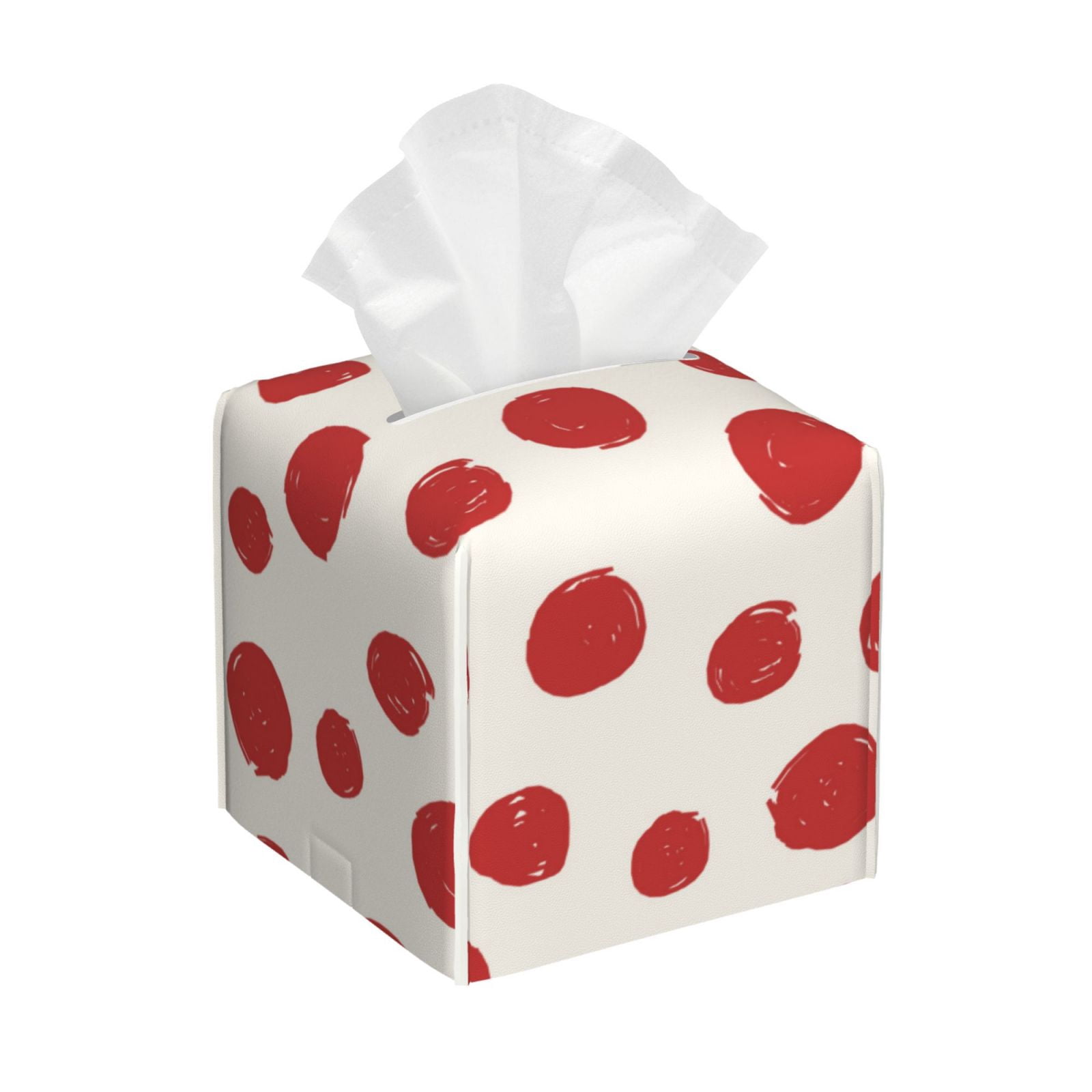 Picia Abstract Red Polka Dot Pattern Tissue Box Cover,PVC Leather ...