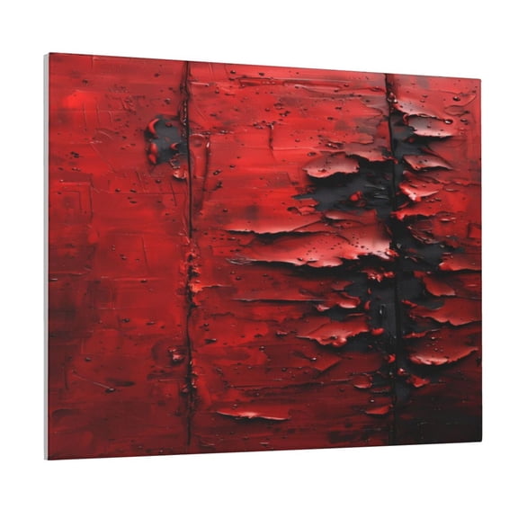 Picia Abstract Red Textured Canvas Pattern Decorative Picture – Unique Wall Art, Modern Canvas Print for Trendy Interiors (Horizontal)