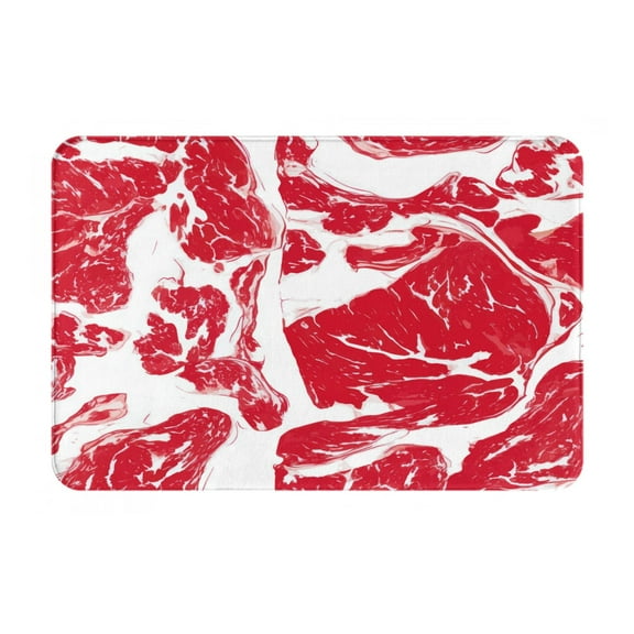 Picia Abstract meat Pattern Flannel Doormat 16x24 Inch Non-Slip Indoor Mat, Absorbent & Quick-Dry Rug for Entryway, Bathroom, Kitchen, and Bedroom, Machine Washable
