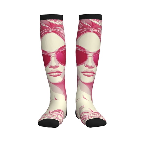 Picia Ace Of Diamonds Lady Printed Sports Compression Socks - 15-20mmHg Graduated Compression, High-Performance Soft and Breathable Socks for Men and Women