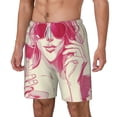 thumbnail image 1 of Picia Ace Of Diamonds Lady pattern Mens Swim Trunks with Compression Liner Stretch Beach Shorts Quick Dry with Zipper Pockets No-Chafing Board Shorts-Small, 1 of 9