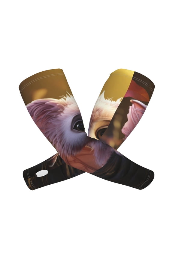 Adorable Fluffy Bat Arm Sleeves for Men and Women - Tattoo Cover Up UPF 50+ Cooling Sports Sleeve for Basketball Golf Football-One Size