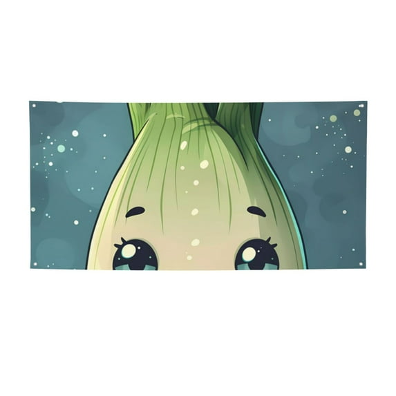 Picia Adorable Kawaii Fennel Character Pattern Party Banner, Festive Decoration, Holiday Banner, Celebration Decor, Event Banner, Reusable Party Banner-Small