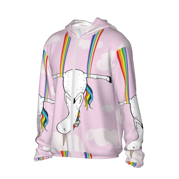 Picia Aerial Yoga for Unicorn Women's Men's UPF 50+ Sun Protection Hoodie Shirt Long Sleeve SPF Fishing Outdoor UV Hiking Lightweight Shirts-Small
