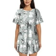 thumbnail image 1 of Picia African Animals Pajamas Sets for Women Soft Short-Sleeved Pjs with Lounge Shorts Two Piece Sleepwear-Medium, 1 of 9