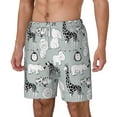 thumbnail image 1 of Picia African Animals pattern Mens Swim Trunks with Compression Liner Stretch Beach Shorts Quick Dry with Zipper Pockets No-Chafing Board Shorts-X-Large, 1 of 9