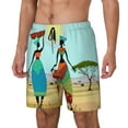 thumbnail image 1 of Picia African Women pattern Mens Swim Trunks with Compression Liner Stretch Beach Shorts Quick Dry with Zipper Pockets No-Chafing Board Shorts-Small, 1 of 9