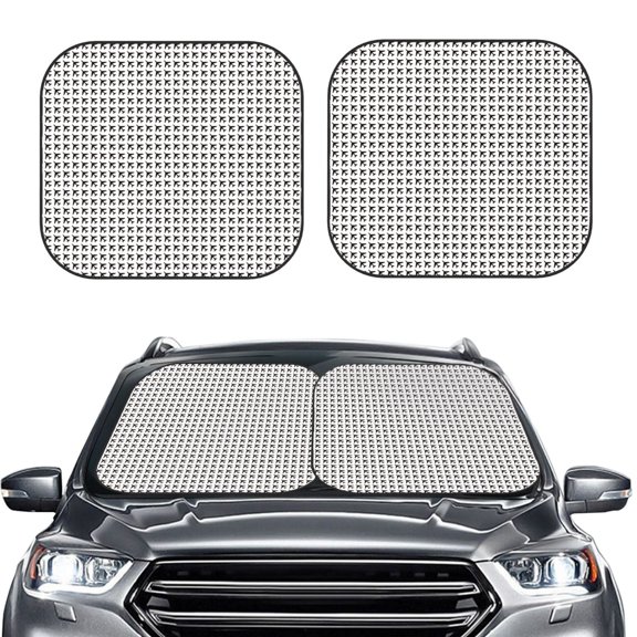 Picia Airplane 2 Piece Car Windshield Sun Shade Foldable | Foldable Sun Shield for Front Window Blocks UV Rays and Keeps Your Vehicle Cool-Small