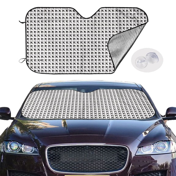 Picia Airplane Curved Windshield Sunshade Accordion Folding Style Auto Shade for Car Truck SUV Van Blocks UV Ray Sun Visor Protector -Small