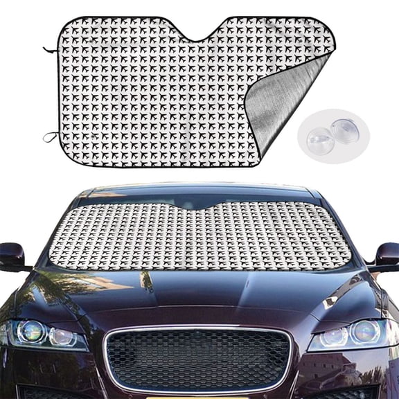 Picia Airplane Curved Windshield Sunshade Accordion Folding Style Auto Shade for Car Truck SUV Van Blocks UV Ray Sun Visor Protector -Small