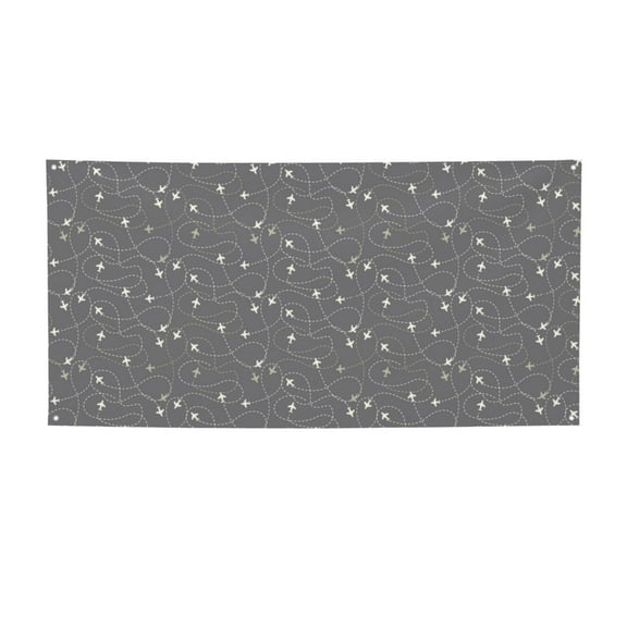 Picia Airplane Routes Around The World Pattern Party Banner, Festive Decoration, Holiday Banner, Celebration Decor, Event Banner, Reusable Party Banner-Small