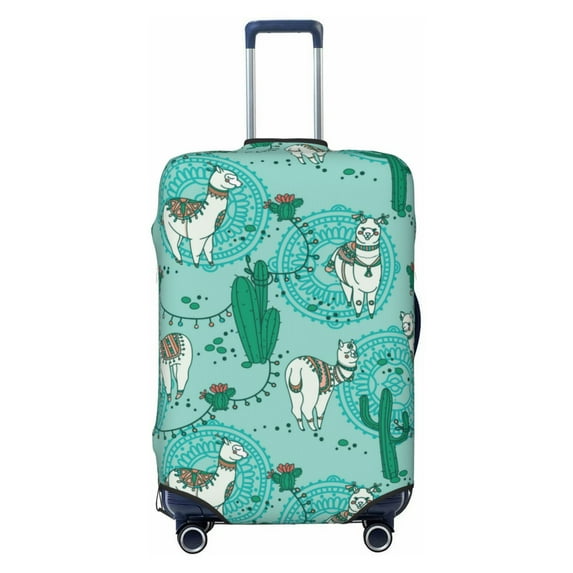Picia Alapaca in Boho Luggage Protector Cover Thicken Suitcase Protector Cover Fit 18-32 Inch Luggage-Small