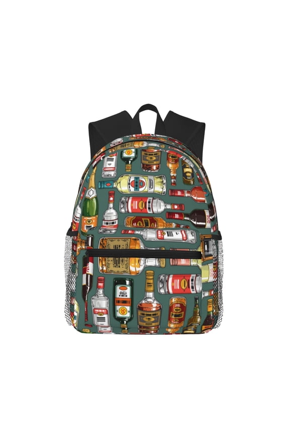 Alcohol Bottles Large Capacity Backpack Classic Style Backpack Casual Backpack Water-Resistant School Work Travel Outdoor Backpack