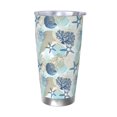 thumbnail image 1 of Picia Algae Corals and Seashells Pattern 20 oz Tumbler Stainless Steel Vacuum Insulated Coffee Ice Cup Double Wall Travel Flask Dual Lid Water Bottle, Eco-friendly Car Cup-Without Straw, 1 of 8