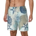 thumbnail image 1 of Picia Algae Corals and Seashells pattern Mens Swim Trunks with Compression Liner Stretch Beach Shorts Quick Dry with Zipper Pockets No-Chafing Board Shorts-3X-Large, 1 of 9