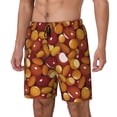 thumbnail image 1 of Picia Almond Nuts pattern Mens Swim Trunks with Compression Liner Stretch Beach Shorts Quick Dry with Zipper Pockets No-Chafing Board Shorts-Small, 1 of 9