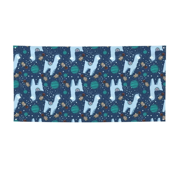 Picia Alpaca Astronaut in Space Pattern Party Banner, Festive Decoration, Holiday Banner, Celebration Decor, Event Banner, Reusable Party Banner-Small