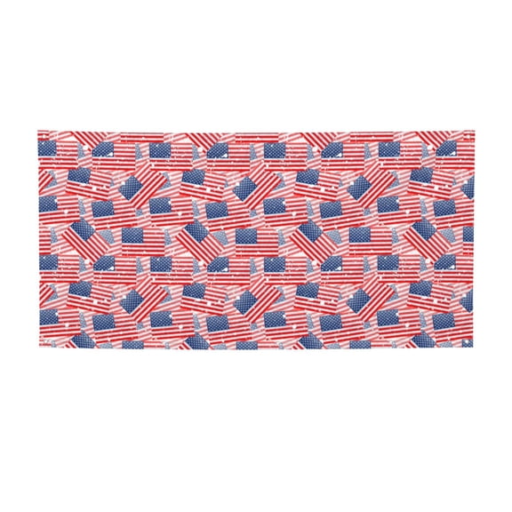 Picia America Flags Pattern Party Banner, Festive Decoration, Holiday Banner, Celebration Decor, Event Banner, Reusable Party Banner-Medium