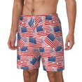 thumbnail image 1 of Picia America Flags pattern Mens Swim Trunks with Compression Liner Stretch Beach Shorts Quick Dry with Zipper Pockets No-Chafing Board Shorts-Medium, 1 of 9