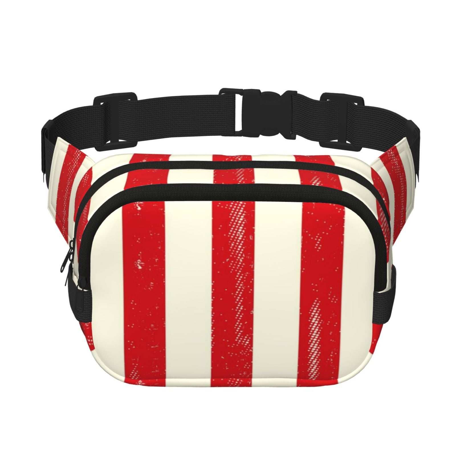 Picia America Flags2 Print Square Double-Layer Waist Bag Mini Adjustable Waist Belt Bag Exercise Running Travel Hiking