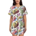 thumbnail image 1 of Picia America Landmarks1 Pajamas Sets for Women Soft Short-Sleeved Pjs with Lounge Shorts Two Piece Sleepwear-Large, 1 of 9