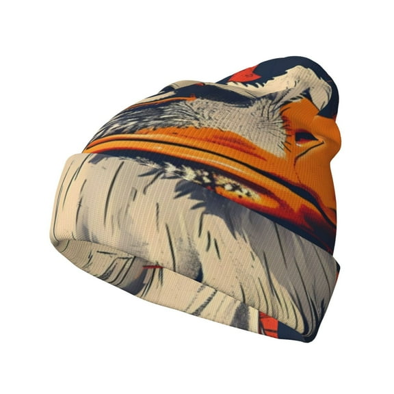 Picia American Bald Eagle A Pattern Knitted Beanie Hat for Men and Women , Unisex Winter Warm Stretchy Knit Cap Thick Fisherman Beanies Cuffed Plain Skull Caps