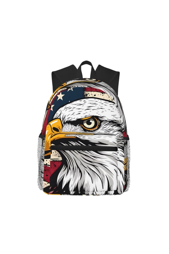 American Bald Eagle Large Capacity Backpack Classic Style Backpack Casual Backpack Water-Resistant School Work Travel Outdoor Backpack