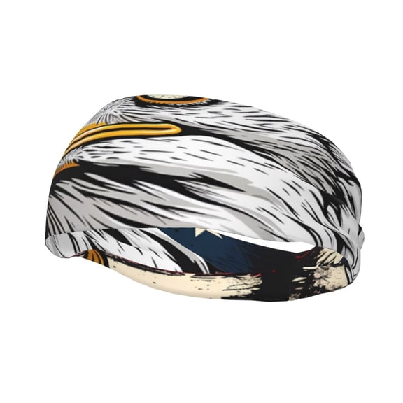 Picia American Bald Eagle Print Mens Running Headband,Mens Sweatband Sports Headband for Running,Cycling,Basketball,Yoga,Fitness Workout