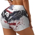 thumbnail image 1 of Picia American Flag Eagle Art Printed Workout Shorts for Women Seamless Scrunch Butt Lifting High Waisted Yoga Gym Booty Running Moisture-wicking Short Pants-Large, 1 of 9