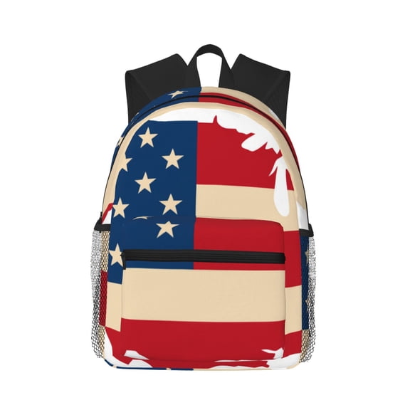 Picia American Flag Map Large Capacity Backpack Classic Style Backpack Casual Backpack Water-Resistant School Work Travel Outdoor Backpack