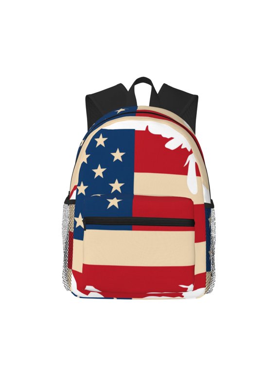 American Flag Map Large Capacity Backpack Classic Style Backpack Casual Backpack Water-Resistant School Work Travel Outdoor Backpack
