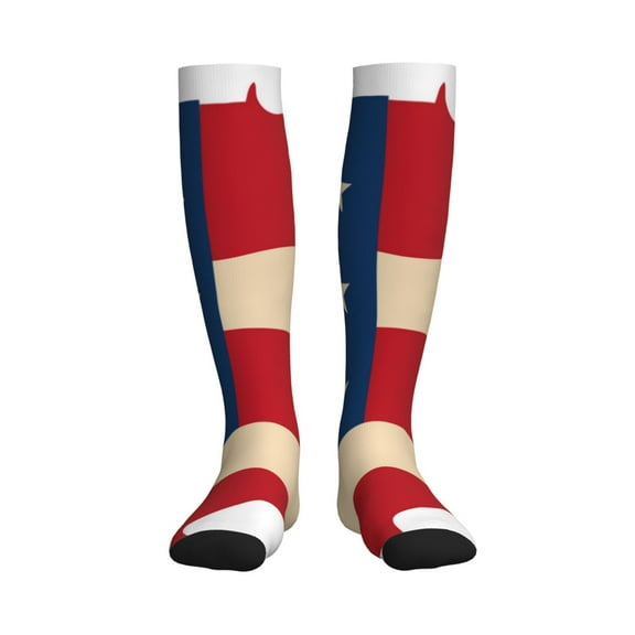 Picia American Flag Map Printed Sports Compression Socks - 15-20mmHg Graduated Compression, High-Performance Soft and Breathable Socks for Men and Women