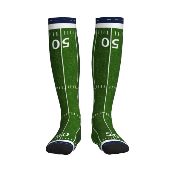 Picia American Football Field Printed Sports Compression Socks - 15-20mmHg Graduated Compression, High-Performance Soft and Breathable Socks for Men and Women