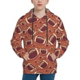 thumbnail image 1 of Picia American Football1 Pattern Youth Hoodie - Warm Pullover Sweatshirt with Kangaroo Pocket, Ideal for Boys and Girls-Small, 1 of 6