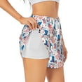 thumbnail image 1 of Picia American Gnomes Pattern Women's 2 in 1 Athletic Running Shorts High Waisted Workout Casual Gym Sweat Shorts with Comfy Liner Zipper Pockets-XX-Large, 1 of 9