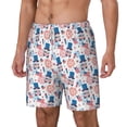 thumbnail image 1 of Picia American Gnomes pattern Mens Swim Trunks with Compression Liner Stretch Beach Shorts Quick Dry with Zipper Pockets No-Chafing Board Shorts-X-Large, 1 of 9