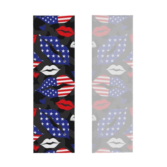 Picia American With Lips Pattern Cooling Towels (40"x12") Cool Towel, Cold Towel, Microfiber Soft Breathable Chilly Ice Towel