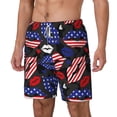 thumbnail image 1 of Picia American With Lips pattern Mens Swim Trunks with Compression Liner Stretch Beach Shorts Quick Dry with Zipper Pockets No-Chafing Board Shorts-X-Large, 1 of 9