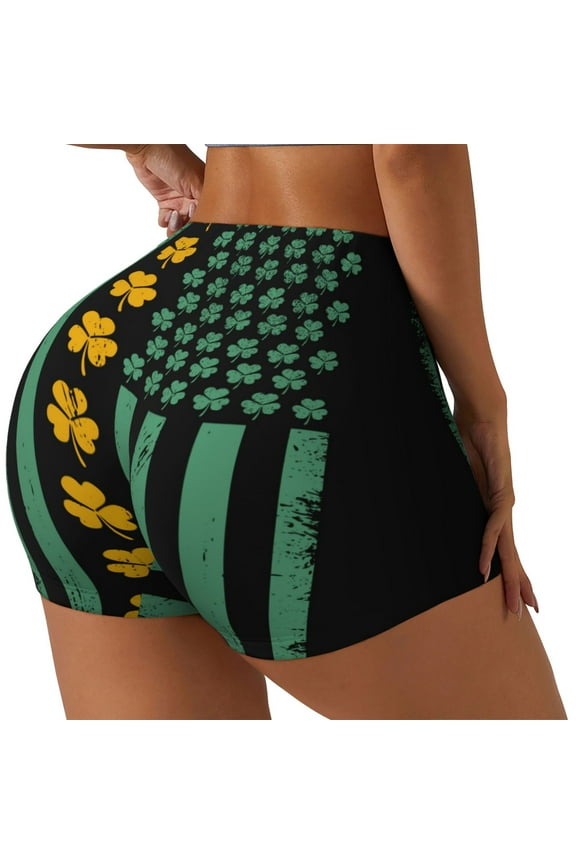 American doctor Printed Workout Shorts for Women Seamless Scrunch Butt Lifting High Waisted Yoga Gym Booty Running Moisture-wicking Short Pants-Large
